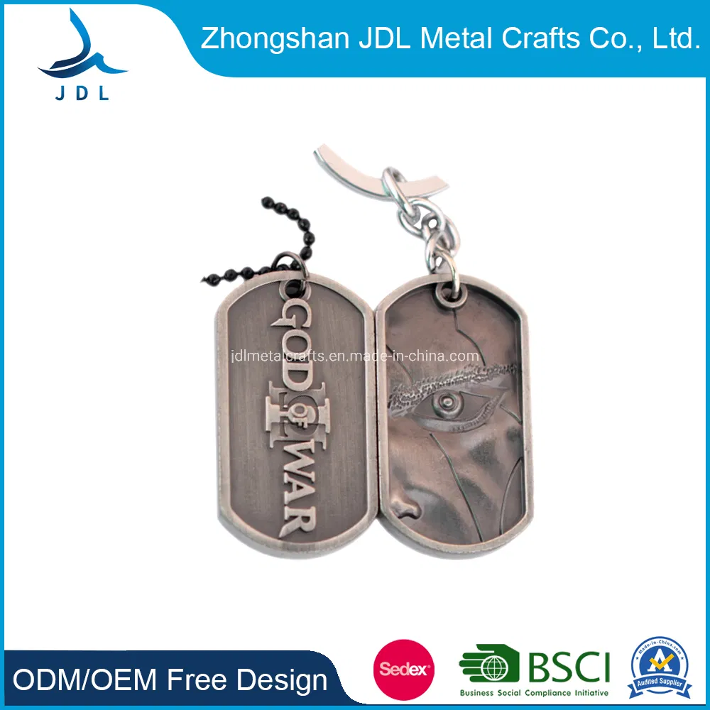 Custom Metal Zinc Alloy Embossing Embossing Machine Engraving Stainless Steel Blank ID 3D Logo Silver Plated Dog Tag Pendant for Decoration