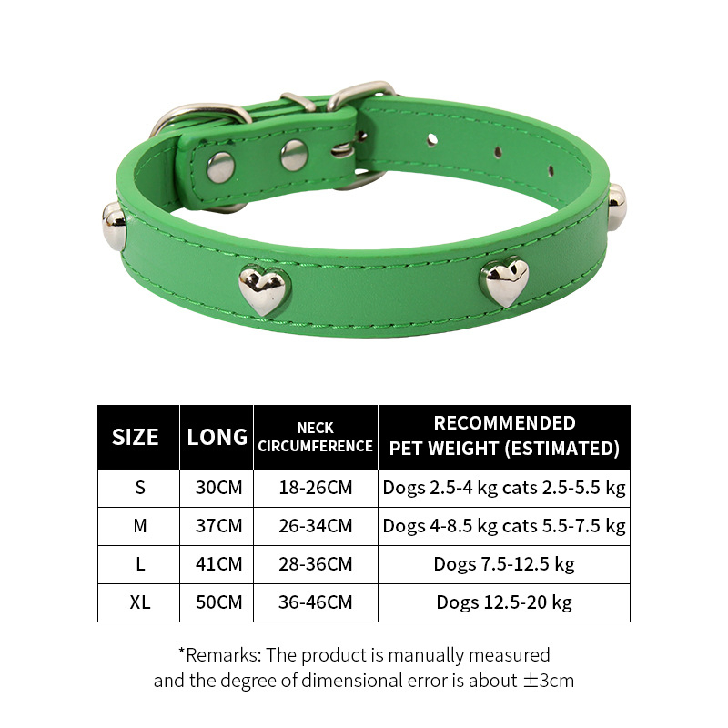 Premium Quality Pet Accessories Cat Collar PU Heart Decoration Dog Collar
