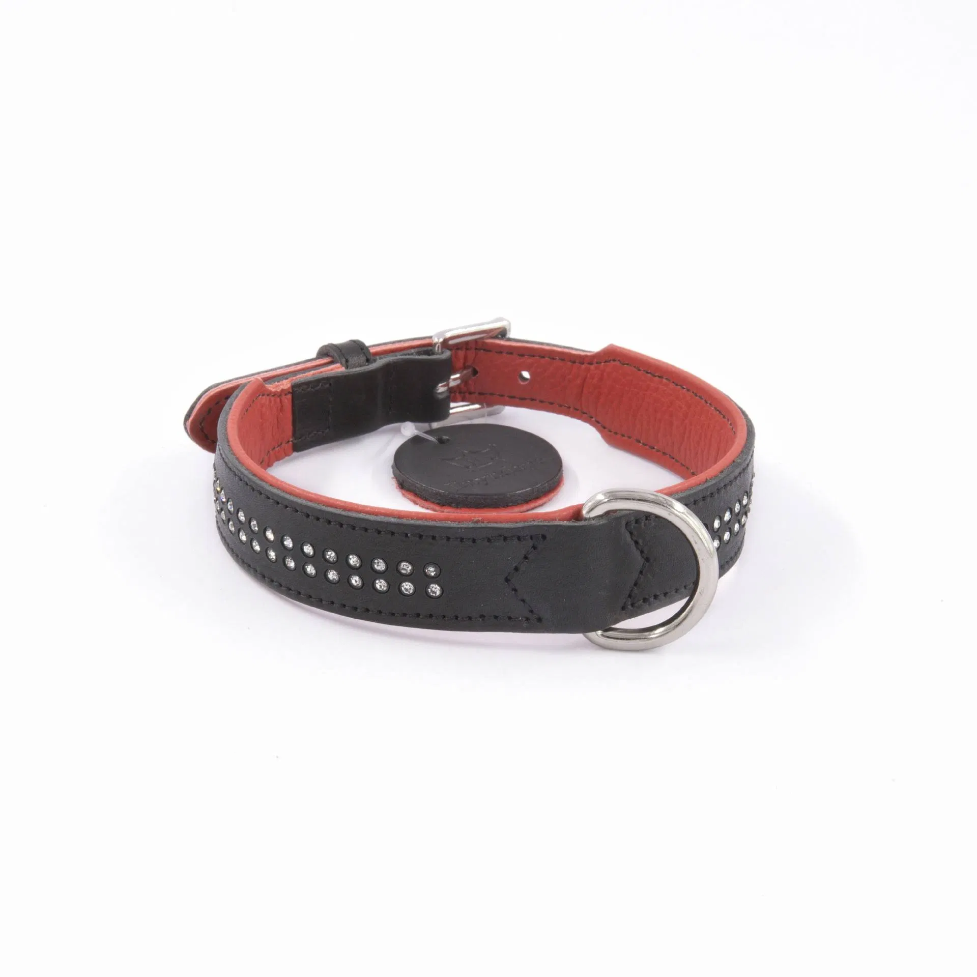 Hot Sale Wholesale Manufacturer Custom Adjustable Luxury Soft Leather Pet Dog Collar with Crystal