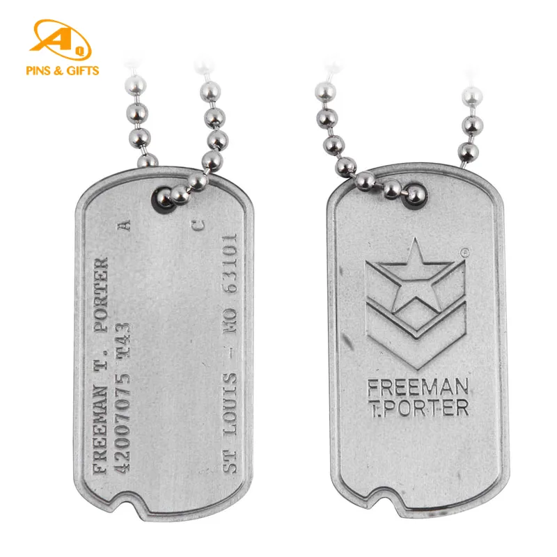 Customized Machine Engraving Stainless Steel Blank with Printing Logo on Oneboth Side Metal Xvideo ID Necklace Dog Tag