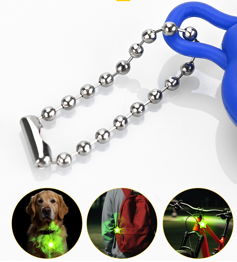 Newest Flower Star Octopus Shape USD Chargeable LED Glowing in The Dark Night Light Outdoor Safety Green Pet Dog Collar Pendant