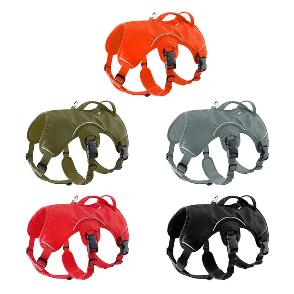 Escape Proof Dog Harness, Soft Padded Full Body Pet Harness, Reflective Adjustable No Pull Vest with Lift Handle and Leash Clip for Large Dogs Walking Hiking