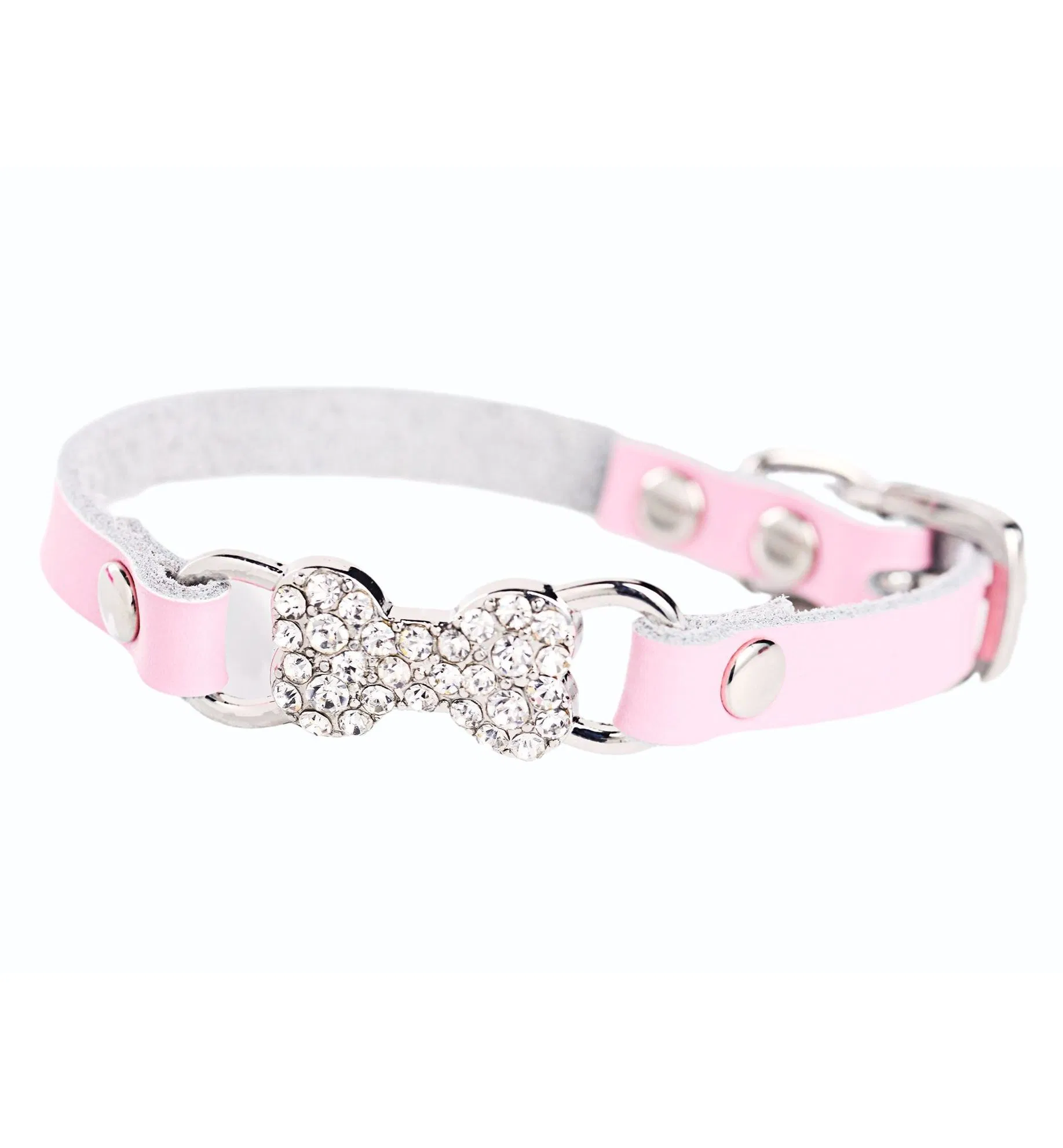 Rhinestone Dog Collar, Bling Rhinestone PU Leather Crystal Diamond Pet Dog Collar