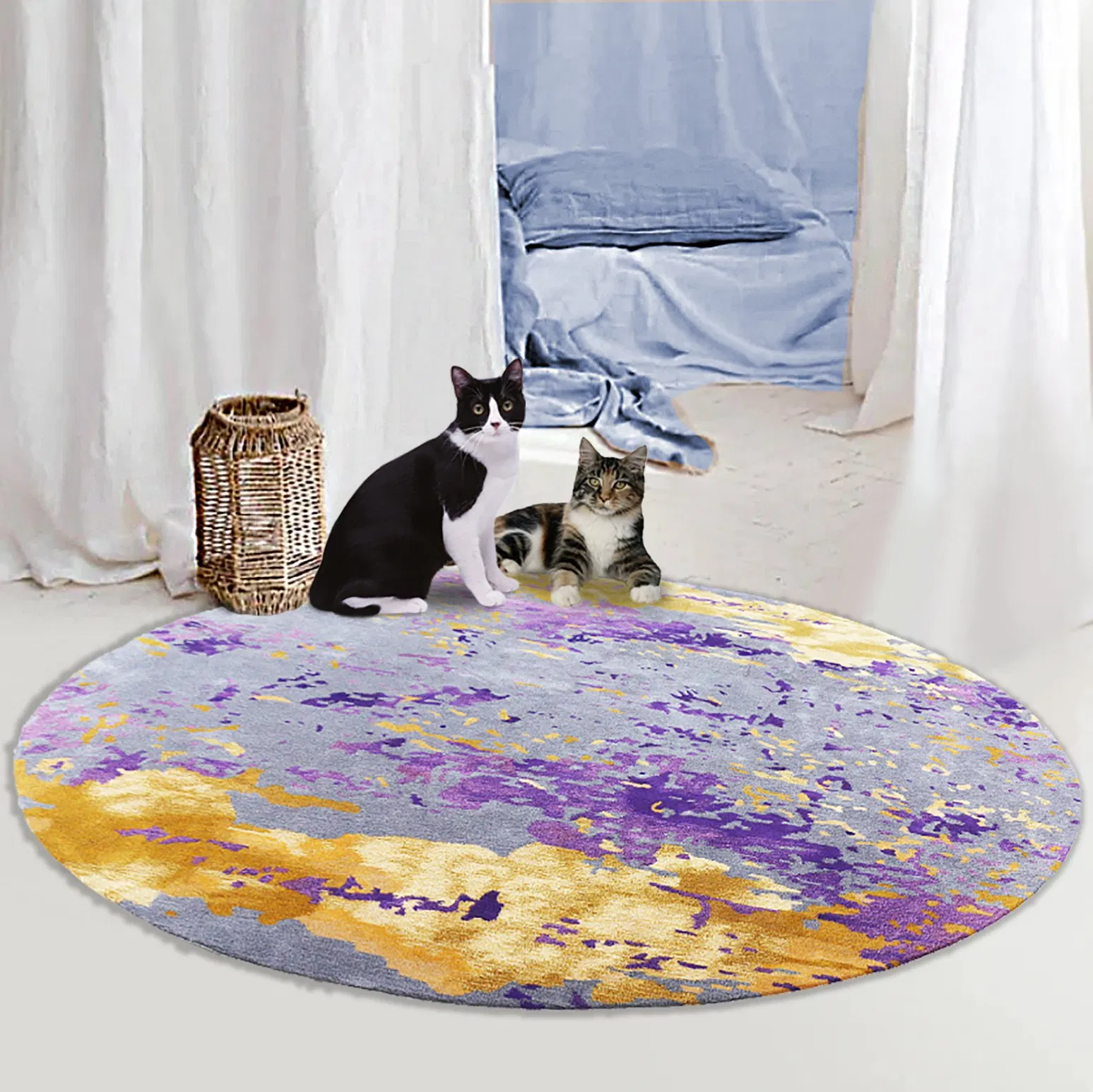 Luxury Soft Wool Pet Dog Hand Tufted Mat Warm Pet Bed in Winter