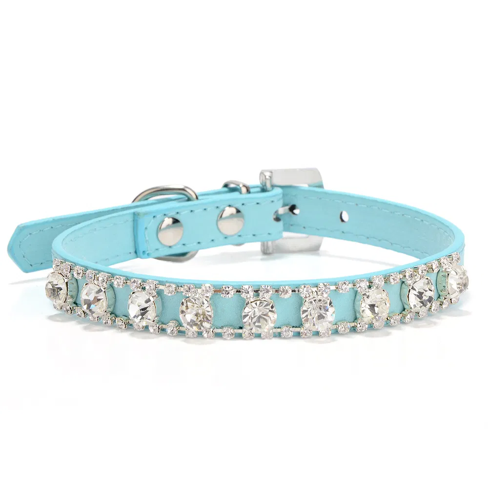 Royal Pearl Rhinestones Pet Leads Luxury Dog Leather Collars