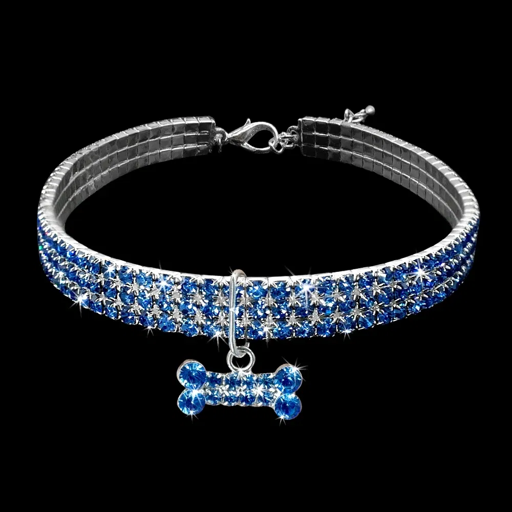 Bling Rhinestone Dog Collar Crystal Puppy Chihuahua Pet Dog Collar for Small Medium Dogs