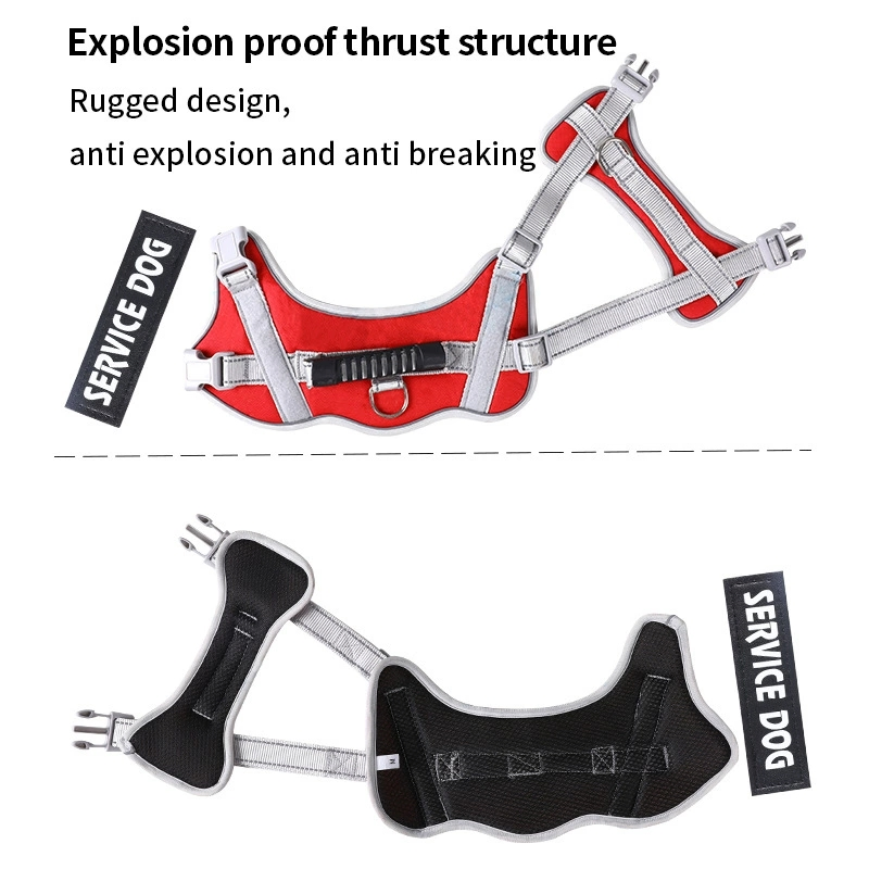 Adjustable Pet Dog Harness with Reflective Strips for Large Dogs