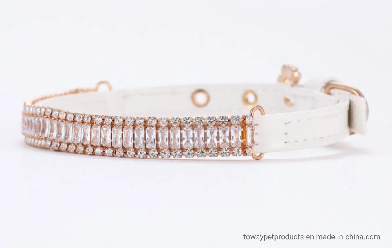 Luxury Pet Rhinestone Lead Pet Accessories Dog Diamond Design Collars