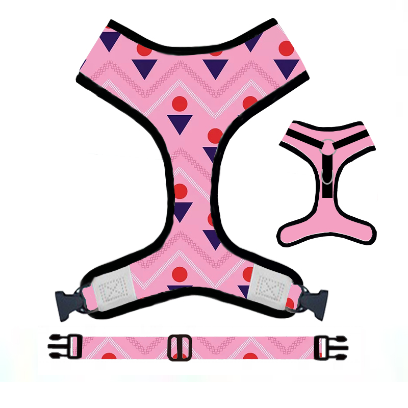 Wholesale Custom Soft Neck Adjustable Pet Dog Harness and Leash Personalized Print Polyester All Seasons Eco-Friendly Bowknot Pet Supplies