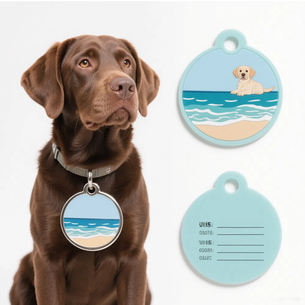 Stronger Top Silicone Pet Tag Mini Name ID Tag Custom Engraved Pet Pendant for Tactical Collar Dog or Cat