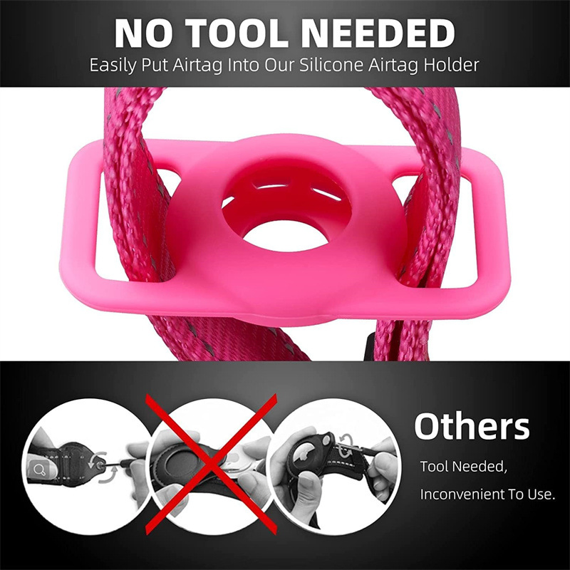 Portable Travel Outdoor Cat Airtag Collar Holder Pet Airtag Tracking Collar