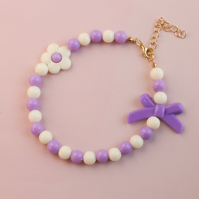 Pet Collar Kitten Dog Pearl Necklace Jewelry Flower Bow Macaron