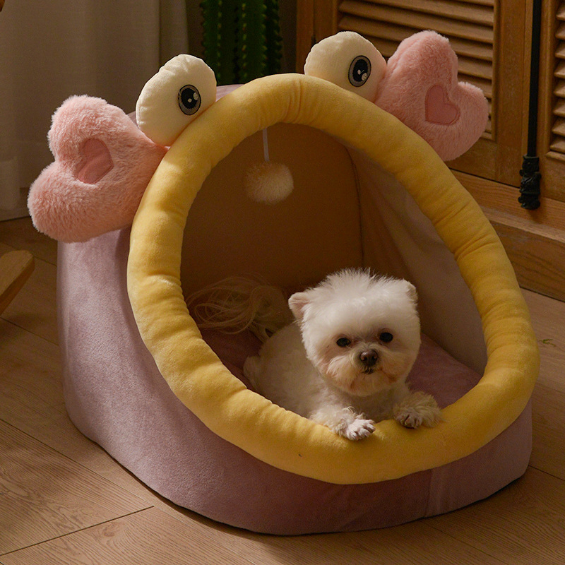 Luxury Cute Trending Cat Cave Designer Pet Calming Soft Cozy Small Dog Bed