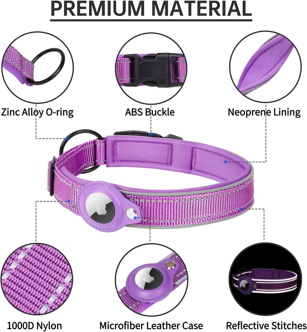 Reflective Airtag Pet Collar Detail 3