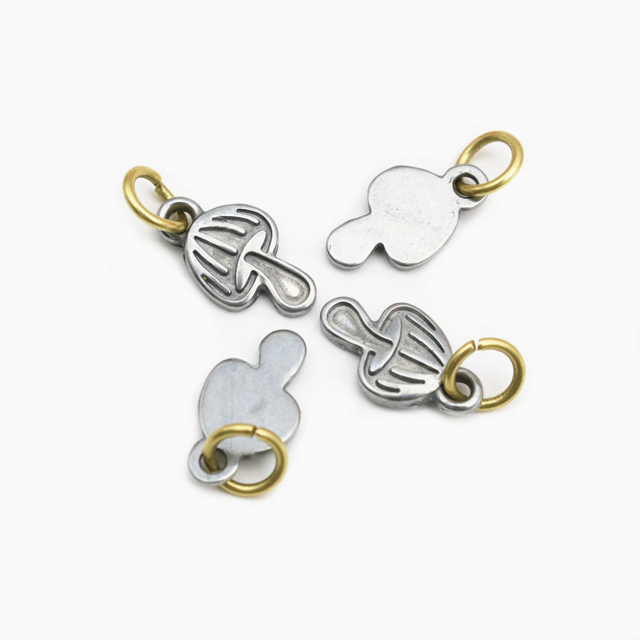 Fashion Mushroom Pendant Jewelry Metal Tags Custom Made Colors Metal Necklace Charm Key Ring Pendants
