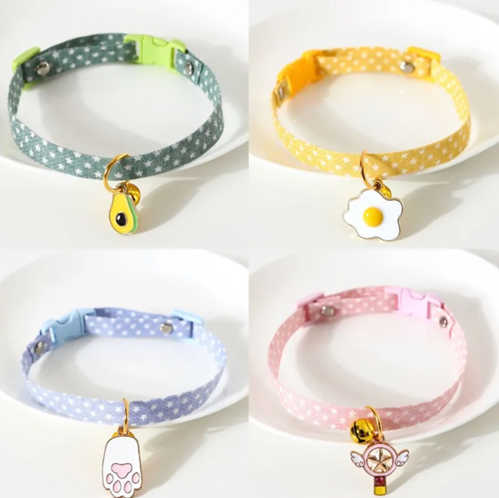 Hot Sale Luxury Cute Breakaway Adjustable Safety Small Pet Neck Lace Cat Kitten Buckle Collar with Bell