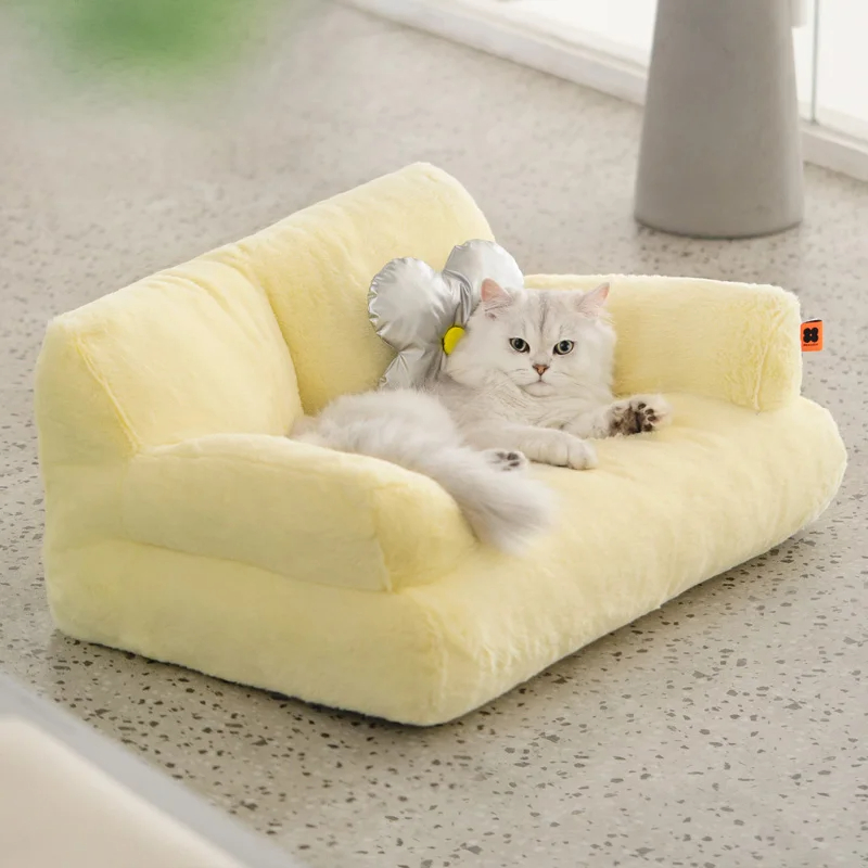 Luxury Fluffy Soft Kitten House Cat Nest Pet Supplies Bed Sofa Furniture Dog Cat Basket Kennel House Cat Supplies