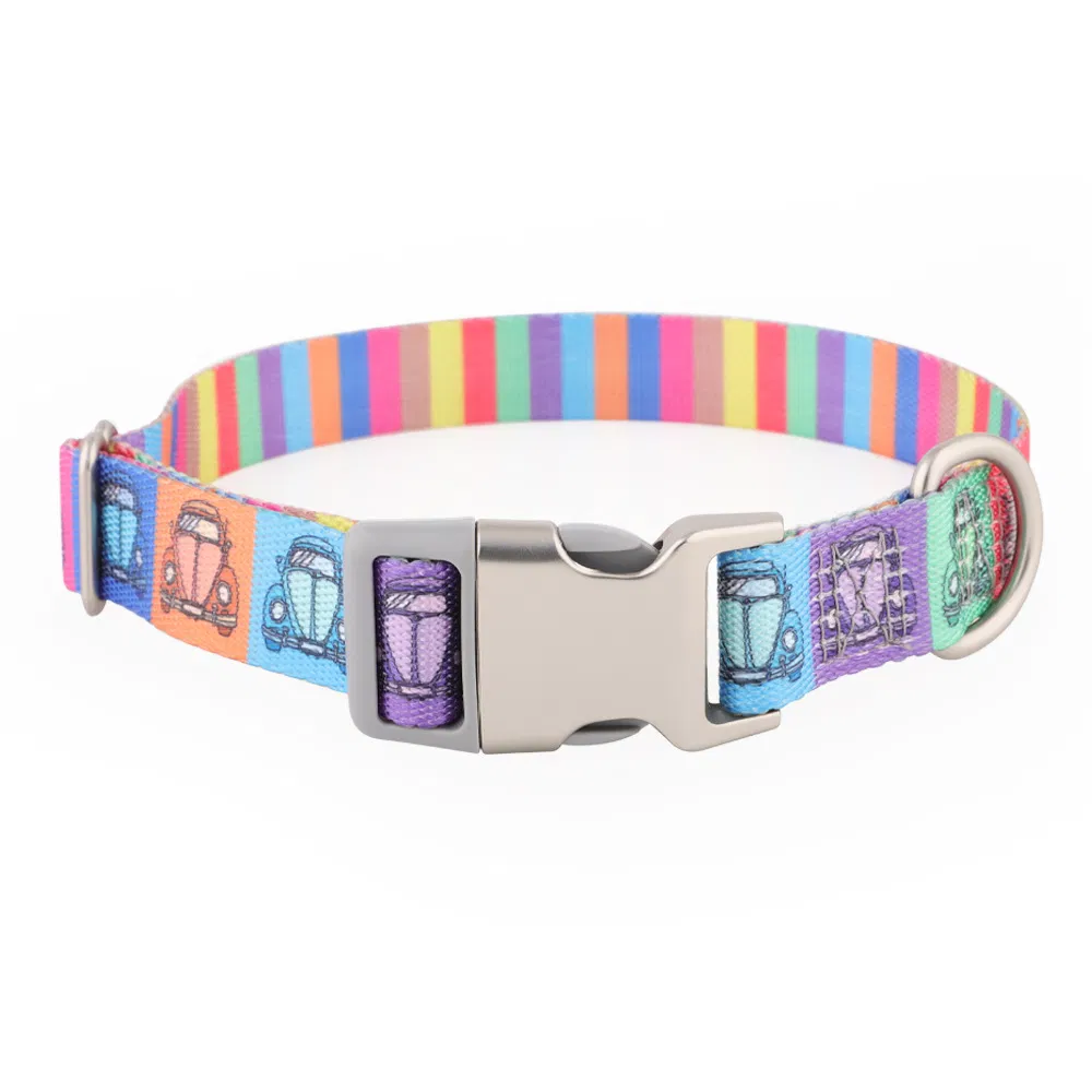 Pet Supplies Factory Design Wholesale Pet Collar with Cute Printing Pattern Floral Collar Pet Necklace Adjustable No Pull OEM ODM Dog Collar