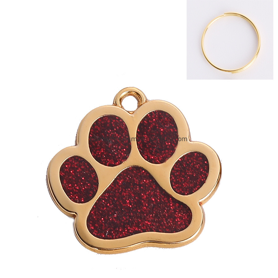 Pet Paw Shape Pendant Cat Sparkling Charm Tag Dog Bling ID Tag Pet Accessories Esg16520