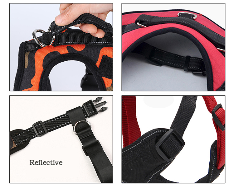 Heavy Duty Luxury Reflective No Pull Soft Pet Harness Vest for Dogs, Factory Price Custom Personalized Adjustable Dog Harnes