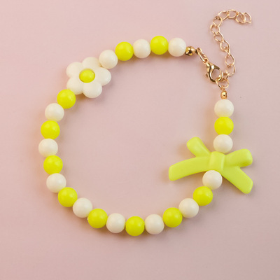 Pet Collar Kitten Dog Pearl Necklace Jewelry Flower Bow Macaron