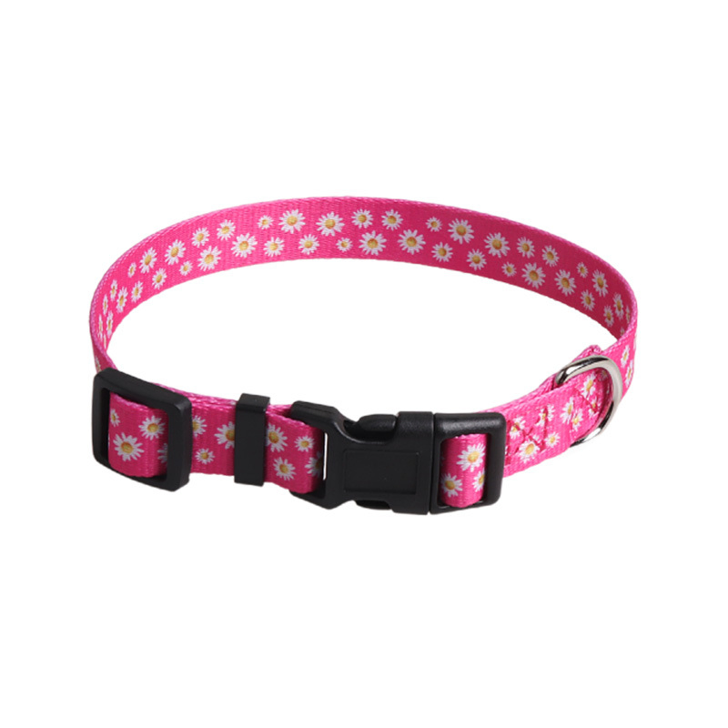 Arminger New Pet Products New Hand-Painted Design Ribbon Dog Collar Flower Series Plastic Buckle