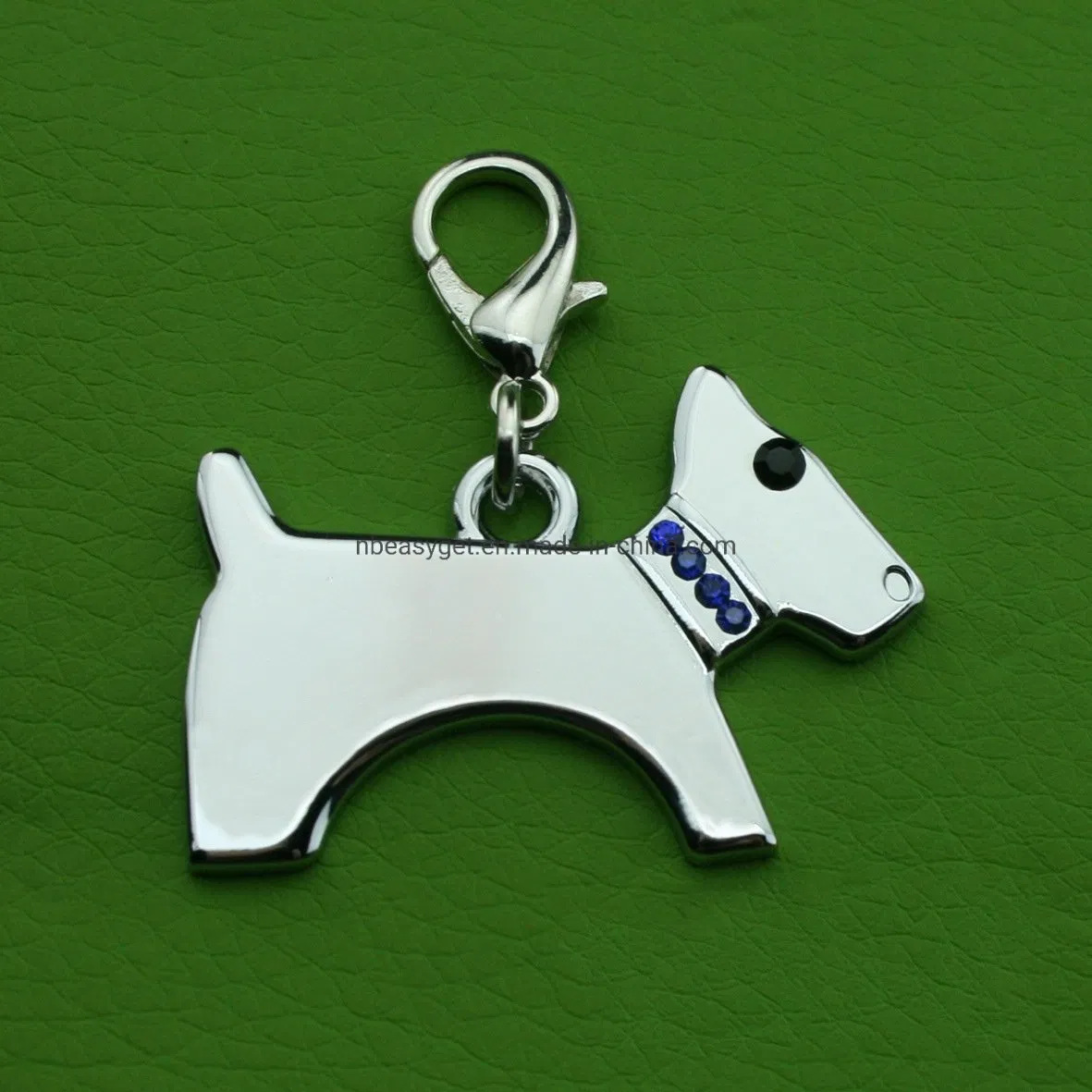 Pet Cute Tag Dog Shape Rhinestone Pendant Bling Charm Tag Dog Accessories Esg16529