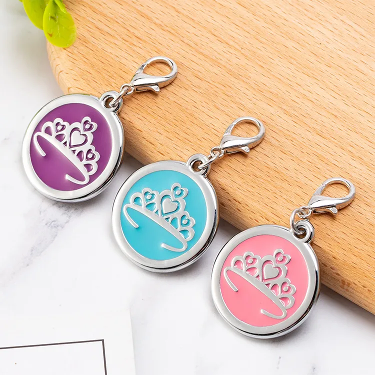 Pet ID Card Smooth Engraved Metal Crown Dog Tag Pendant