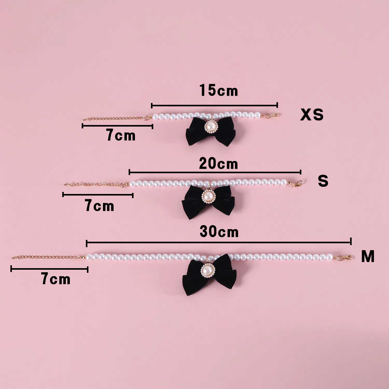Pearl Velvet Bow Pet Collar 7