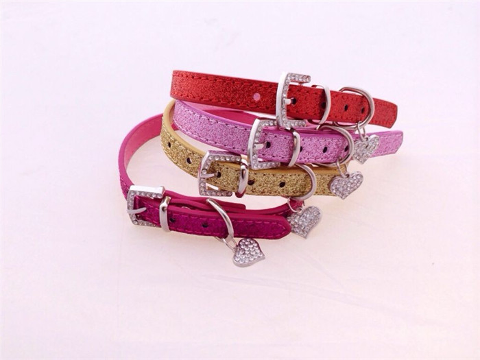 Wholesale PU Leather Hot Sale Dog Rhinestone Crystal Pet Collars