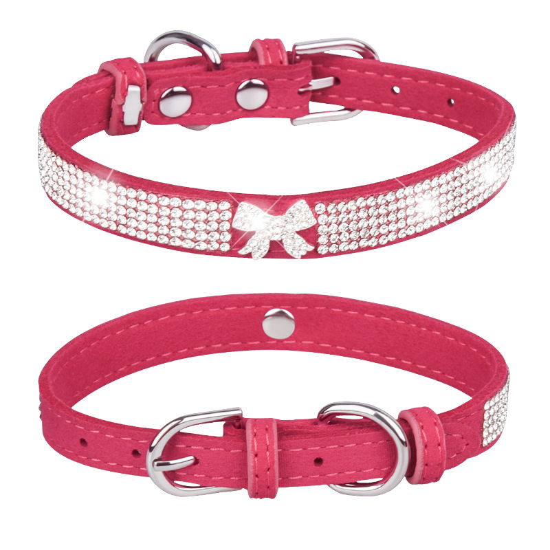 Rhinestone Dog Collar Bling Dog Collars for Small Medium Large Dogs Adjustable Stylish Sparkly Diamonds Studded Male and Female