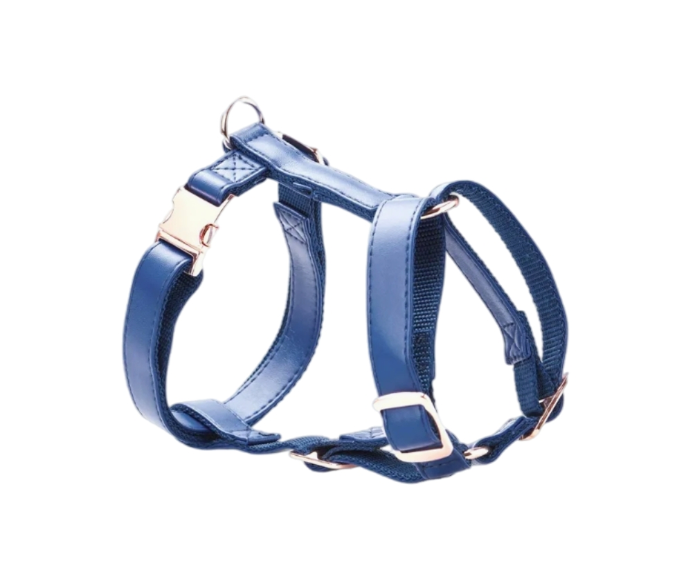 Stylish Adjustable Faux Leather Dog Harness for Trendy Pets