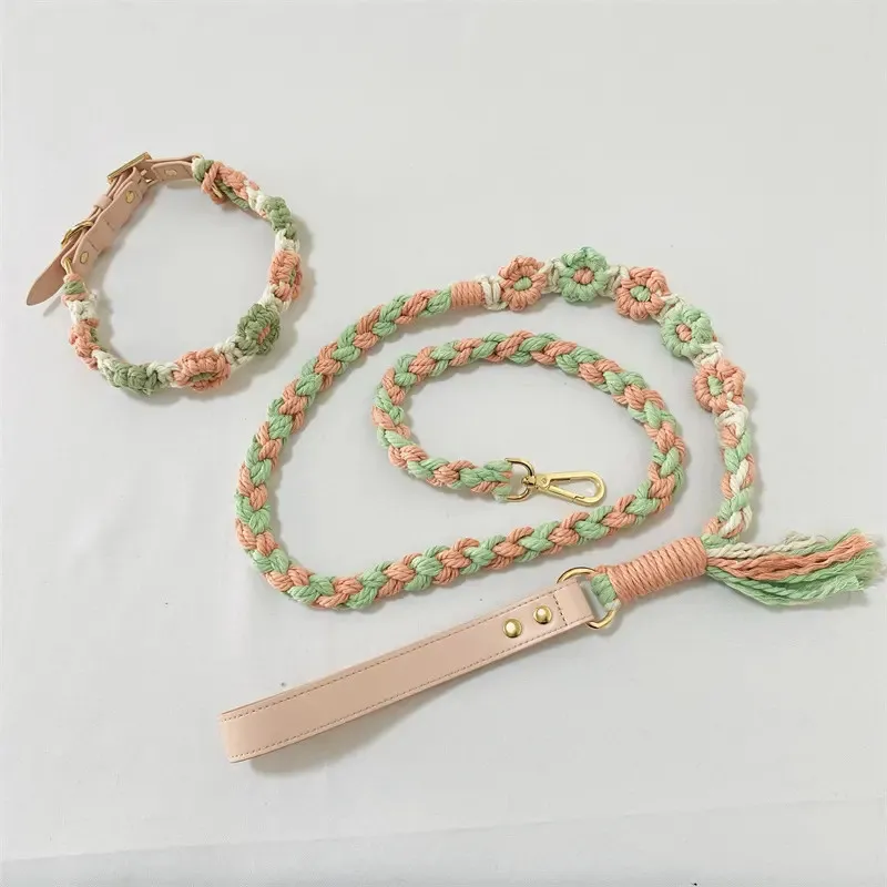 Macrame Dog Leash Full View