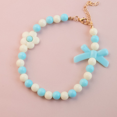 Pet Collar Kitten Dog Pearl Necklace Jewelry Flower Bow Macaron