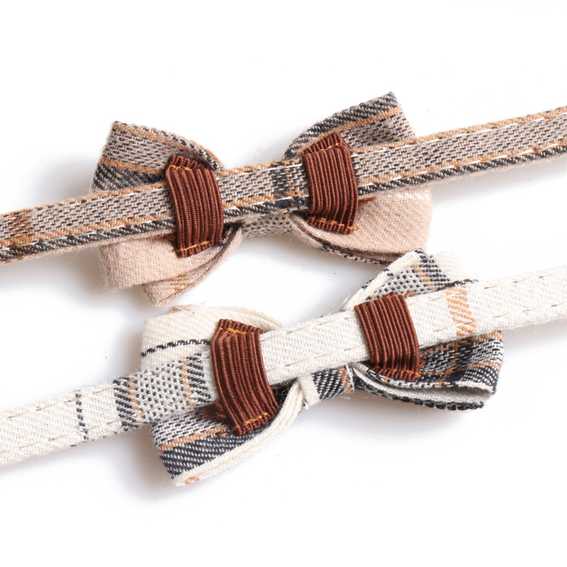 High Quality Designer Bow Tie Pet Collars Dog Bandana Collar Adjustable Cotton British Plaid Safety Dog Cat Collars Pet Supplies
