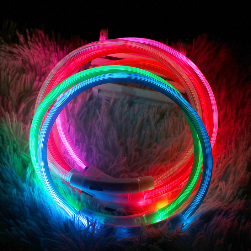 Glow-in-The-Dark Rechargeable LED Dog Collar for Safe Night Walks