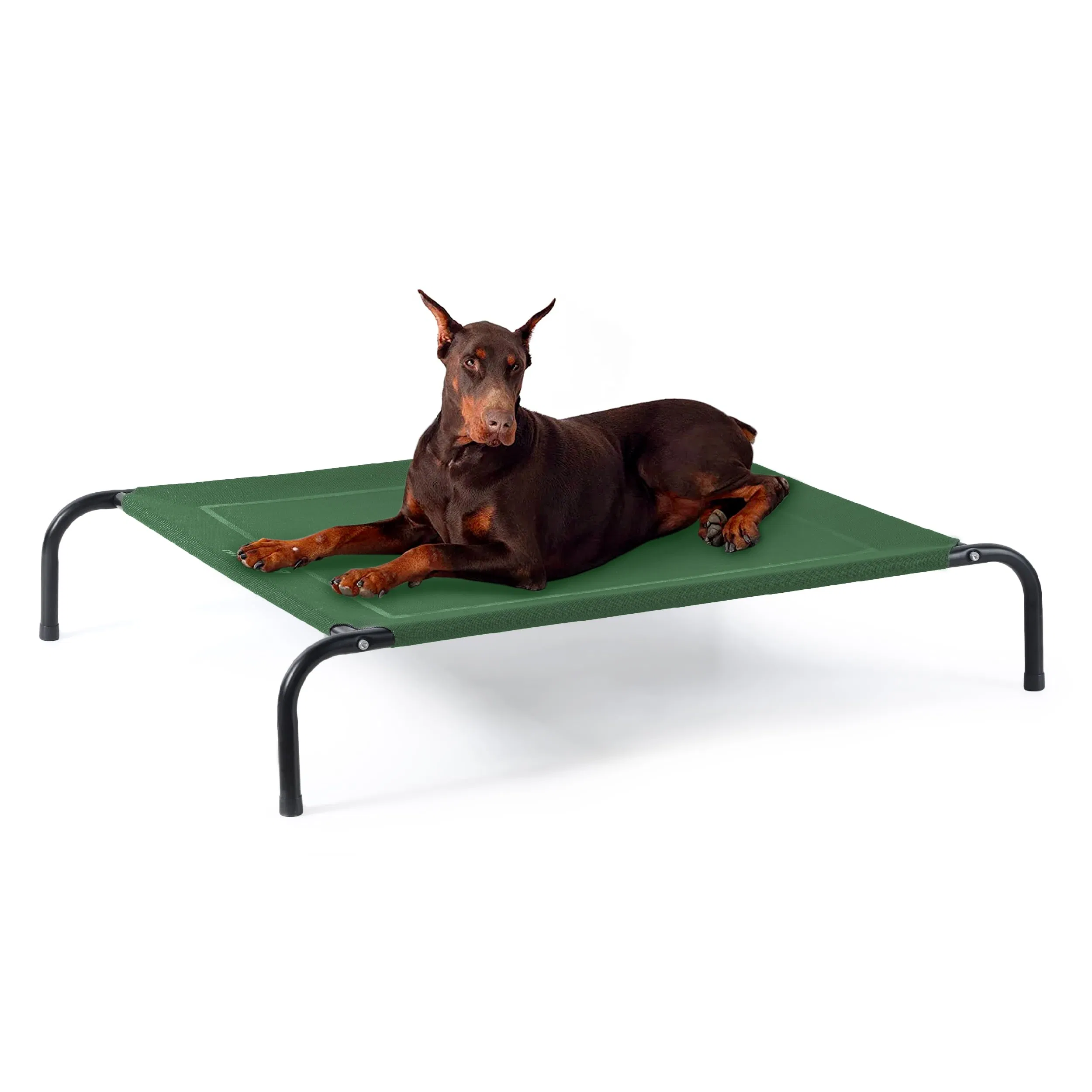 Outdoor Elevated Dog Bed Large Sized Dog, Portable Indoor &amp; Outdoor Cooling Raised Cot Pet Hammock Bed with Skid-Resistant Feet, Frame with Breathable Mesh