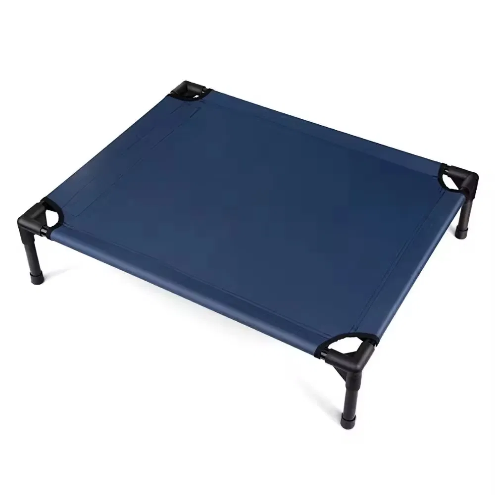 Elevated Dog Bed with Shade Suspended Trampoline-Like Raised Pet Cot with Comfort Shade Outdoor or Indoor Use