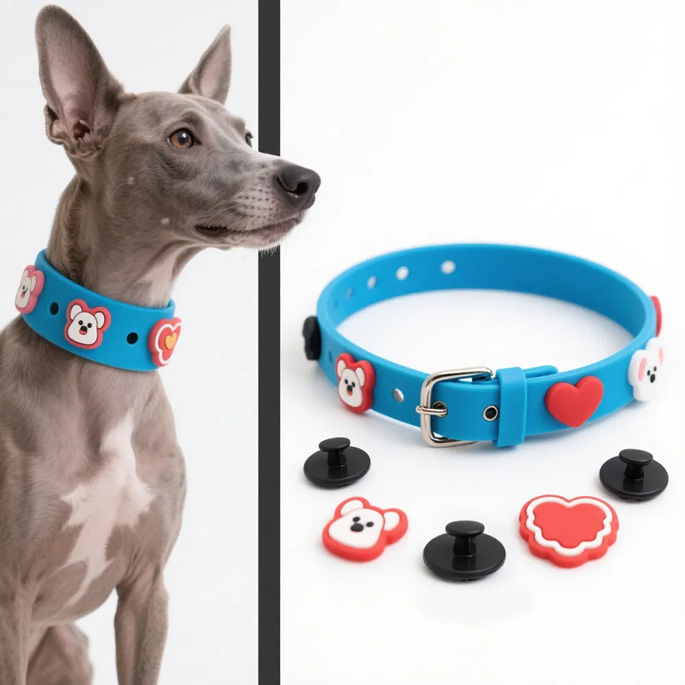 Custom PVC Dog Collar Charms for Pet Brands Decorative Accessories OEM Wholesale