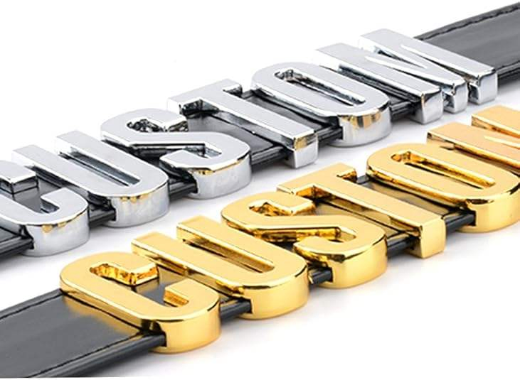 Bling Name Custom Luxury Leather Metal Brand Tags Dog Collar with Letters Design Personalized Pet Collar