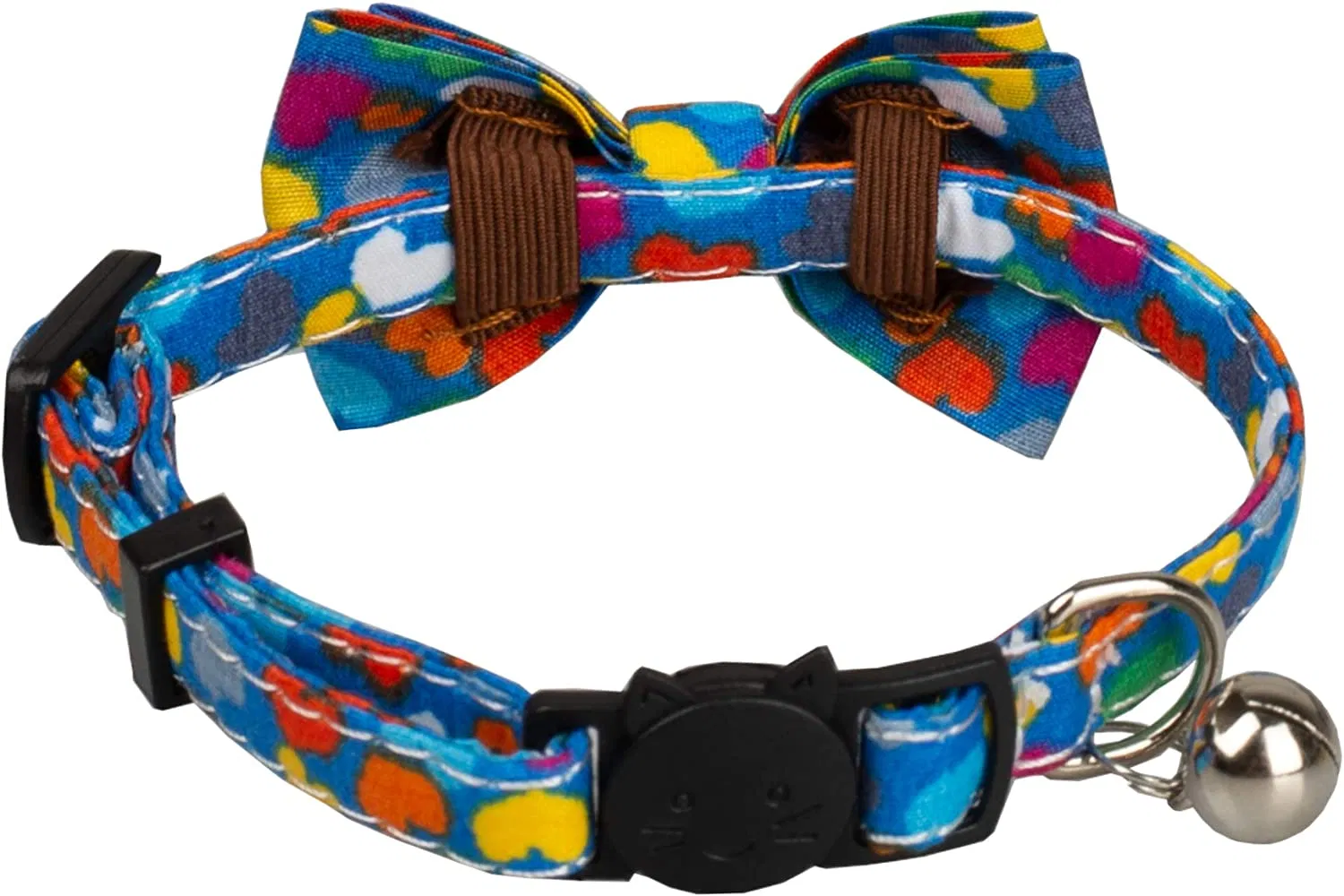 Collar for Cats Pets Breakaway with Bell Bowtie Floral