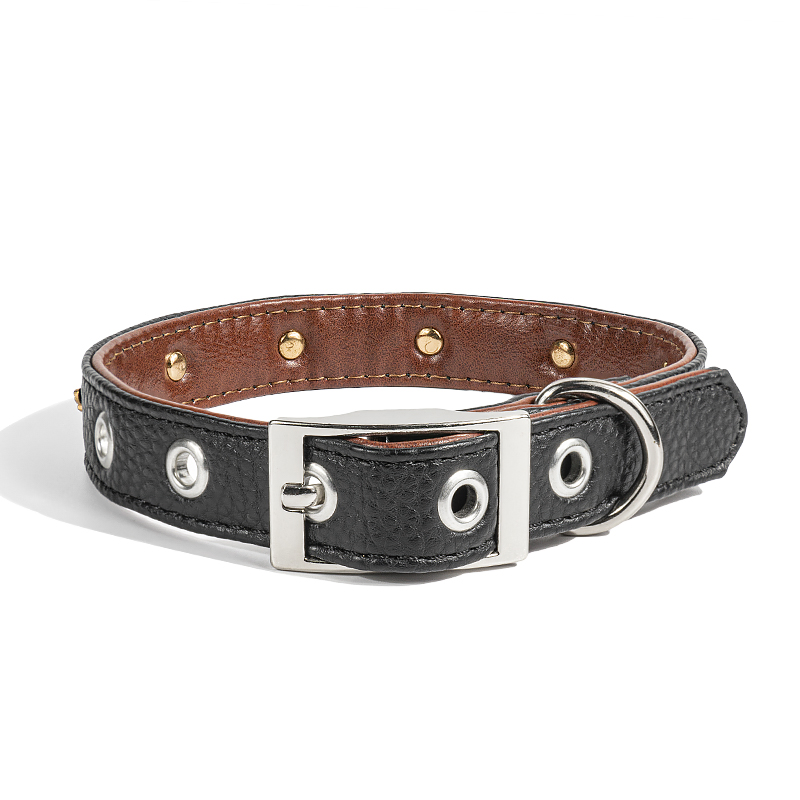 Leather Nylon Webbing Charms Dog Collar