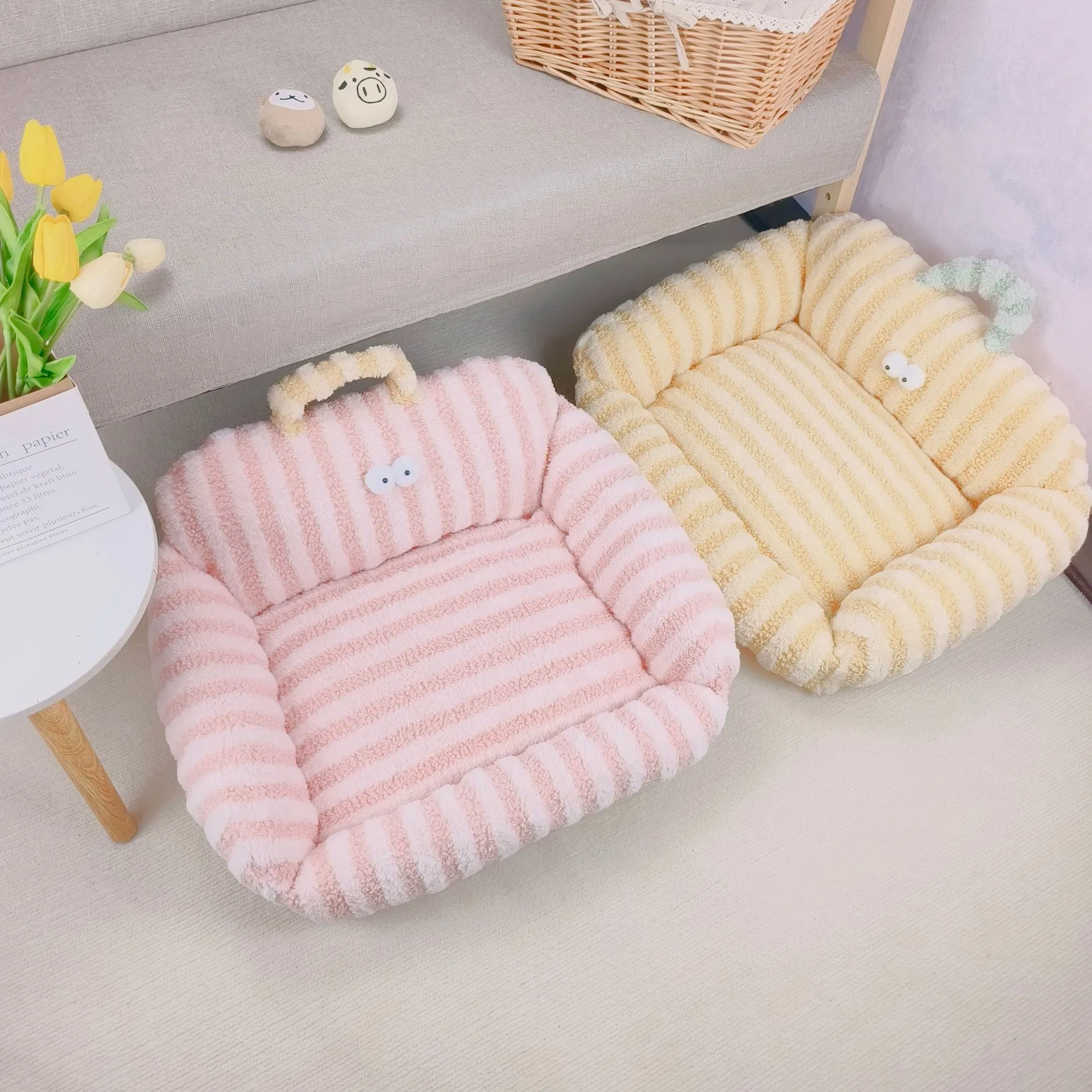 Colorful Striped Warm Pet Bed Cat and Dog Sofa Bed Nest