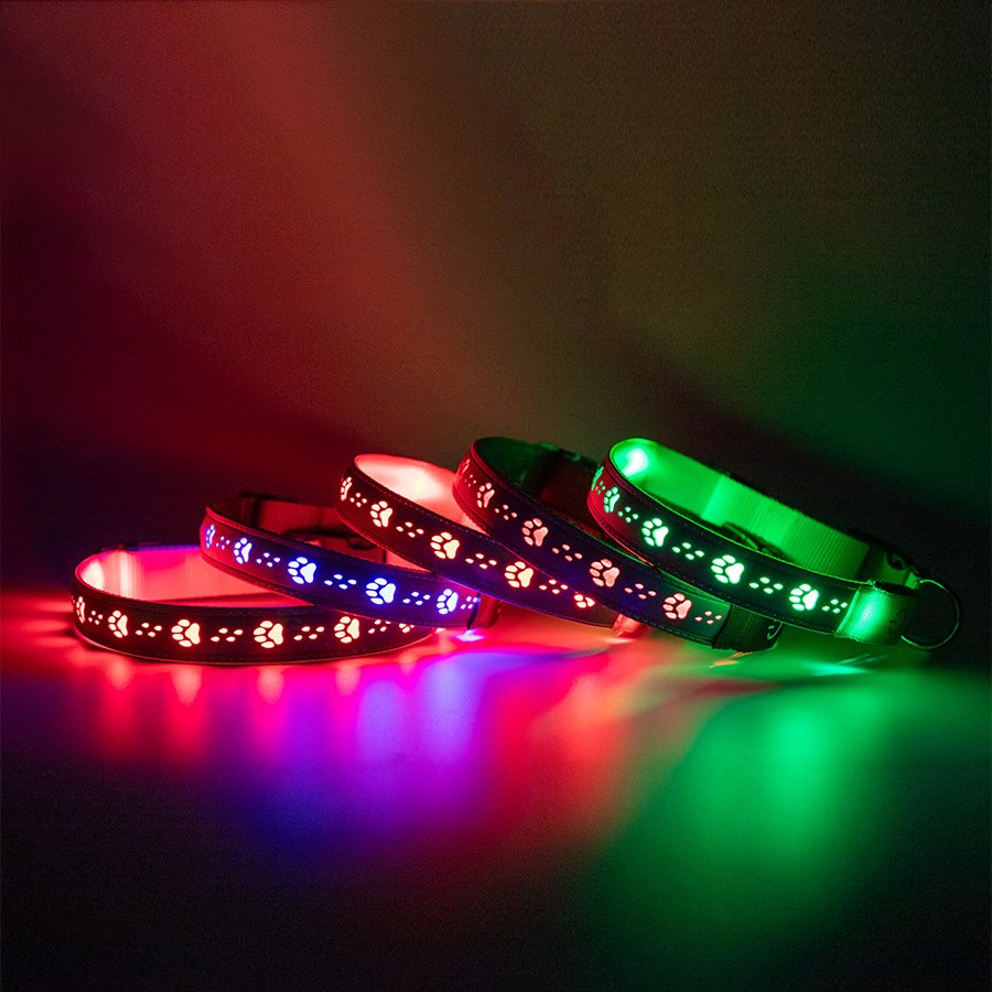 Glow in The Dark USB Rechargeable LED Dog Safety Collar for Pets