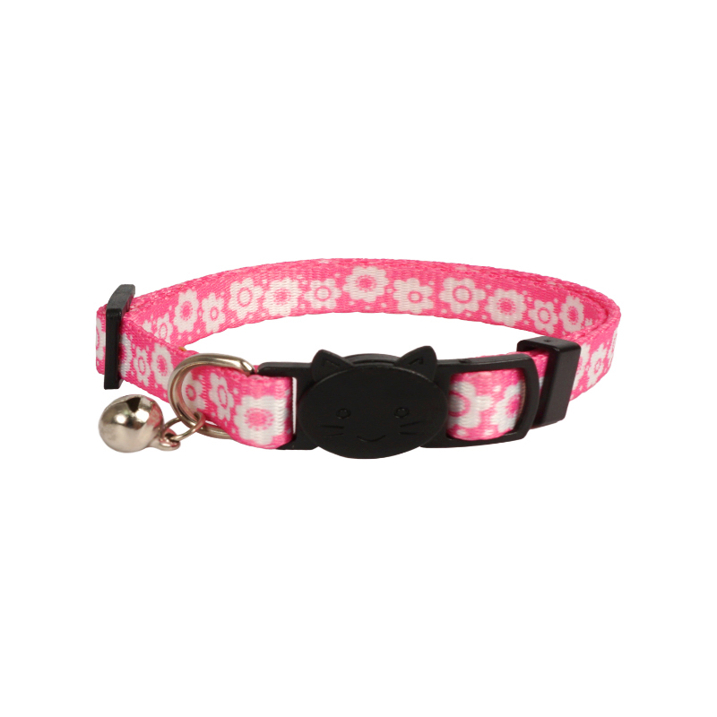 Personalized Girls Gift Custom Floral Pattern Engraved Pet Collars Cat Collar Leash Adjustable Dog Collar and Leash Sets