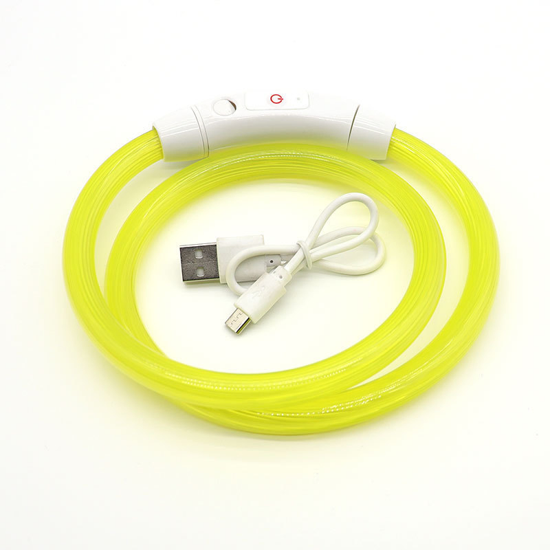 LED Luminous Collar PVC Collar USB Charging Dog Glow-in-The-Dark Ring