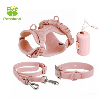 Petisalnd New Products Wholesale Pet Supply 4 In1 PVC Adjustable Dog Harness with Leash and Collar Set