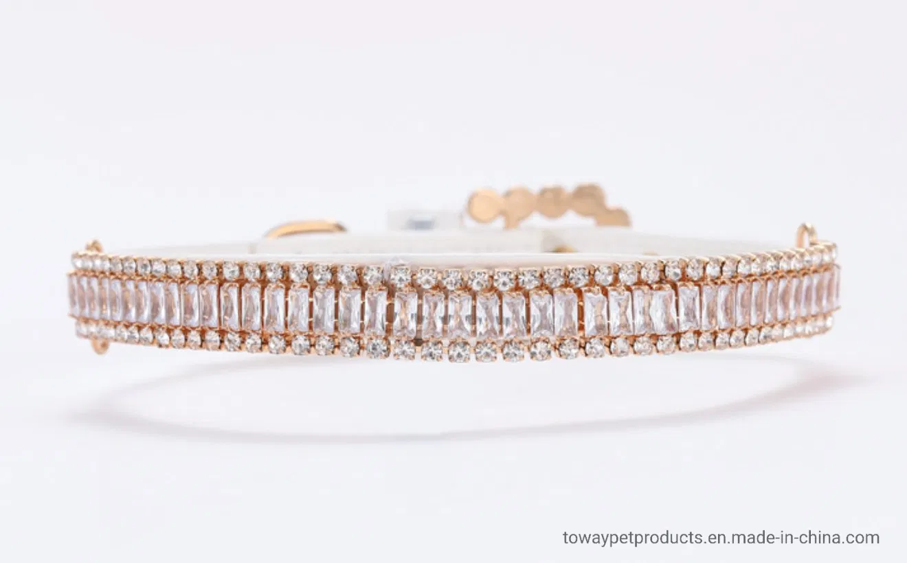 Luxury Pet Rhinestone Lead Pet Accessories Dog Diamond Design Collars