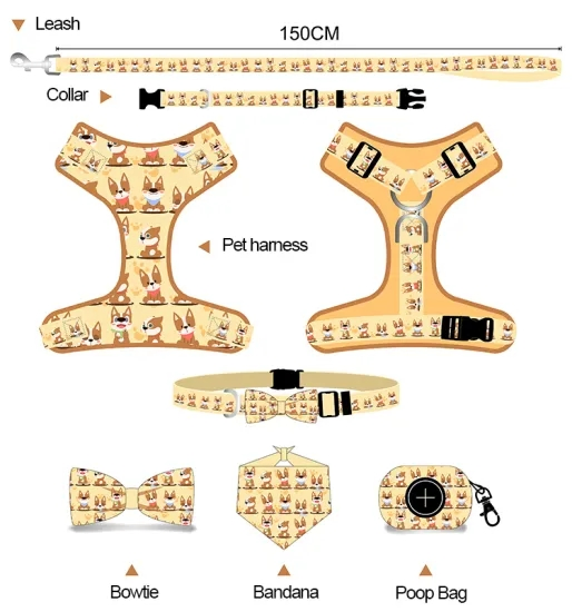 Wholesale Sublimation Customized Dog Harness Padded Handle Sturdy Outdoor