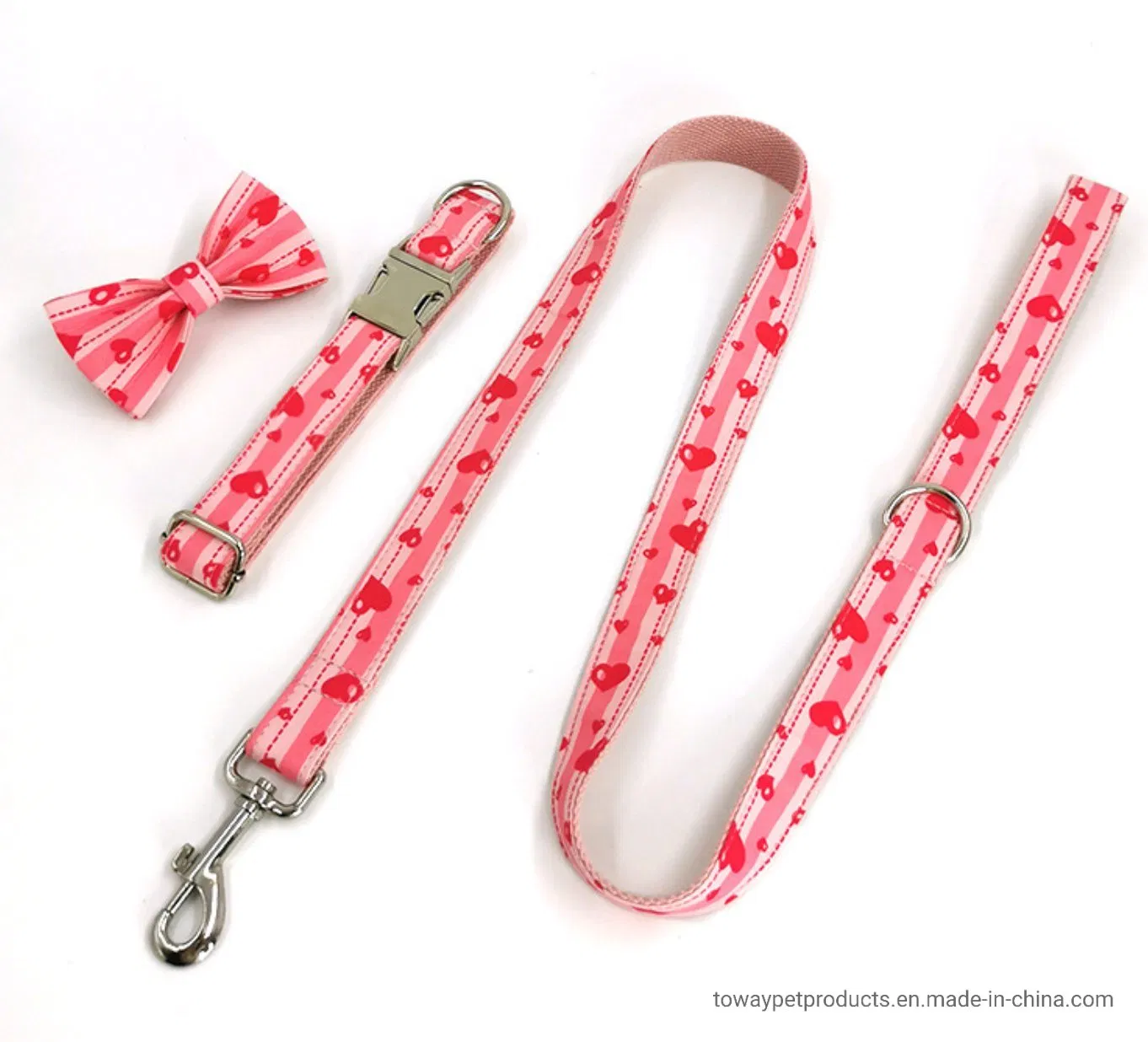 Cute Quality Dog Dots Bowknot Collars Pet Collars with Lead